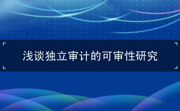 淺談獨(dú)立審計(jì)的可審性研究