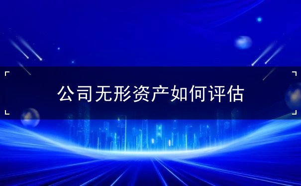 公司無形資產(chǎn)如何評估