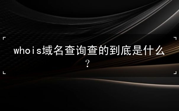 whois域名查詢(xún)查的到底是什么？