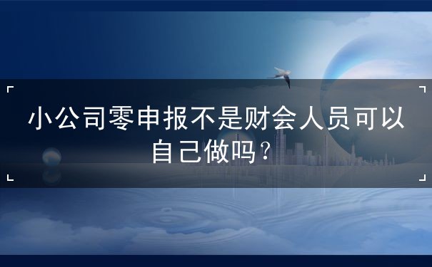 小公司零申報不是財會人員可以自己做嗎？