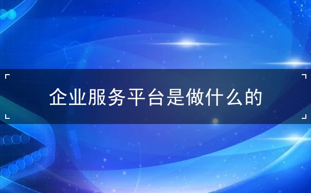 企業(yè)服務(wù)平臺(tái)是做什么的