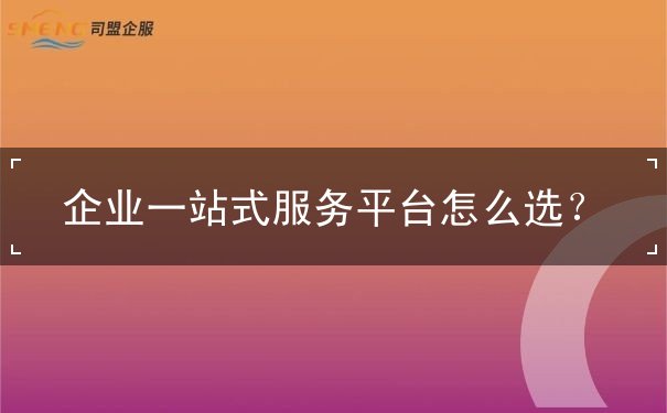 企業(yè)一站式服務(wù)平臺怎么選？