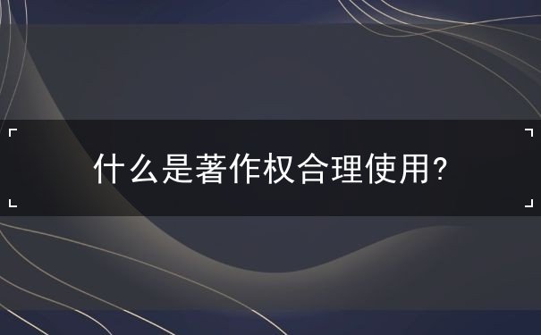 著作權(quán)合理使用