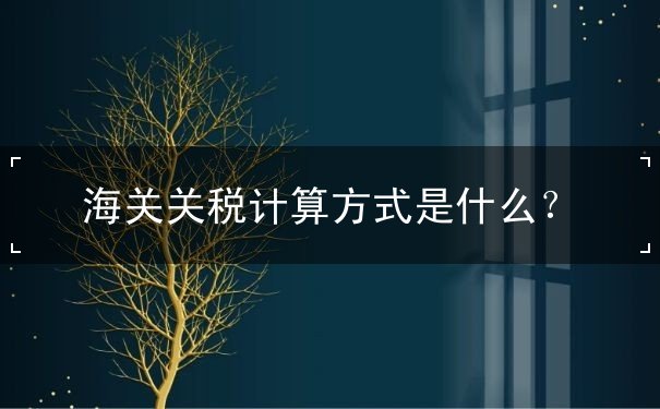 海關(guān)關(guān)稅計(jì)算方式是什么？
